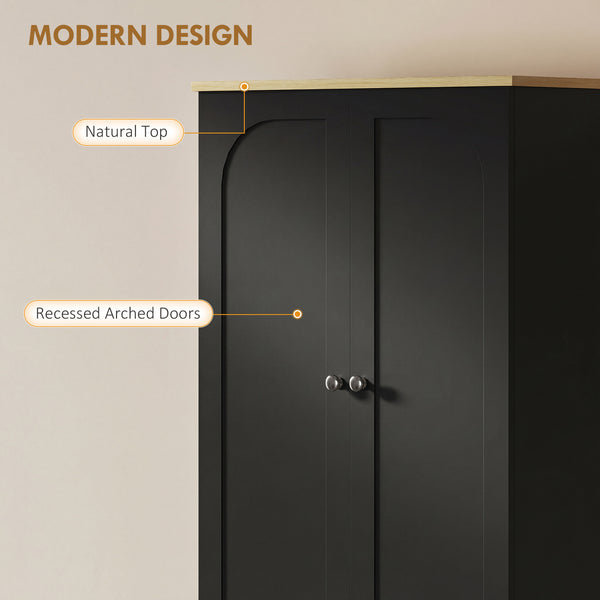 Storage cabinet with adjustable shelves and 4 doors, black.