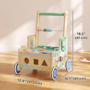 Chariot de marche en bois avec activités, 1 à 3 ans
