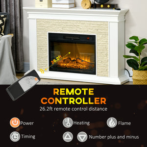 Cheminée électrique de 1400 W avec manteau blanc