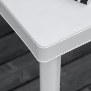 Table d'appoint de jardin en plastique, blanche