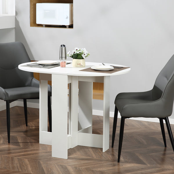 41" folding dining table for small spaces, white.