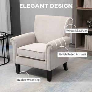 Fauteuil d'appoint rembourré avec tissu doux au toucher velours, gris