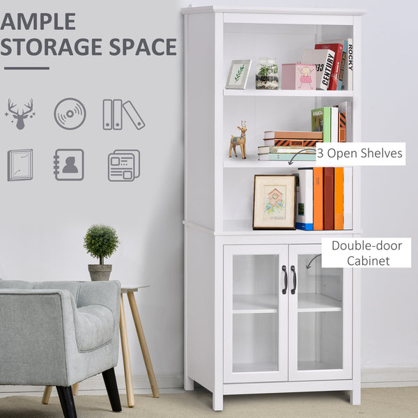 Meuble de rangement multifonctionnel avec étagères réglables, blanc