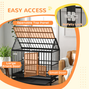 Cage robuste de 49" avec plateau amovible, portes et toit ouvrant