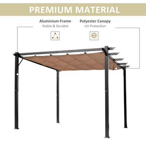 Pergola d'extérieur 10' x 13' en aluminium, sable
