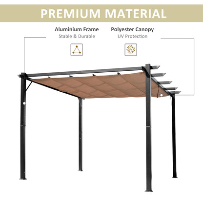 Pergola d'extérieur 10' x 13' en aluminium, sable