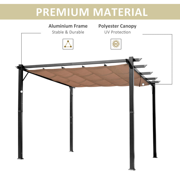 Pergola d'extérieur 10' x 13' en aluminium, sable
