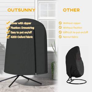 Egg Chair Cover, 420D Oxford Fabric Waterproof Anti-dust Furniture Protector for Φ50.4" x 74.8" H Stand, Black