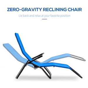 Chaise longue pliable avec tissu en maille respirante, bleu