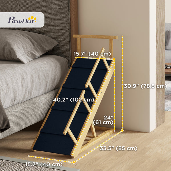 Escalier réglable et pliable avec tapis antidérapant