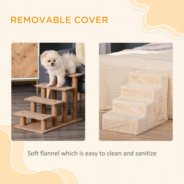 4-Step Pet Ramp with Removable Cover, Beige