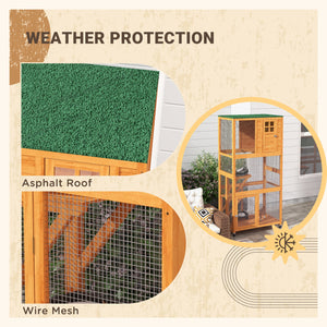 Maison pour chat en bois, résistante aux intempéries et équipée de roulettes