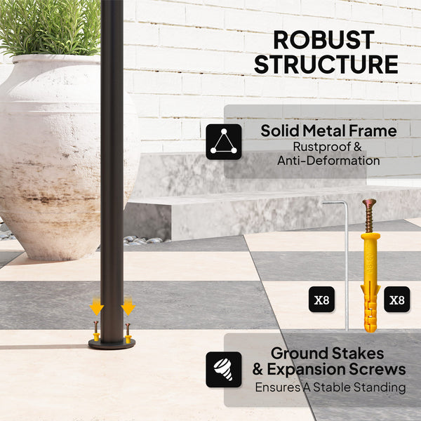 Gazebo pour barbecue avec 2 étagères latérales et crochets, beige