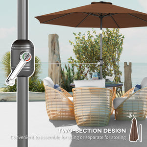 9.7-foot round umbrella with crank and tilt, cafe