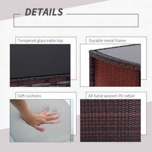 Ensemble de salle à manger d'extérieur 3 pièces en résine tressée