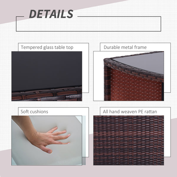 Ensemble de salle à manger d'extérieur 3 pièces en résine tressée