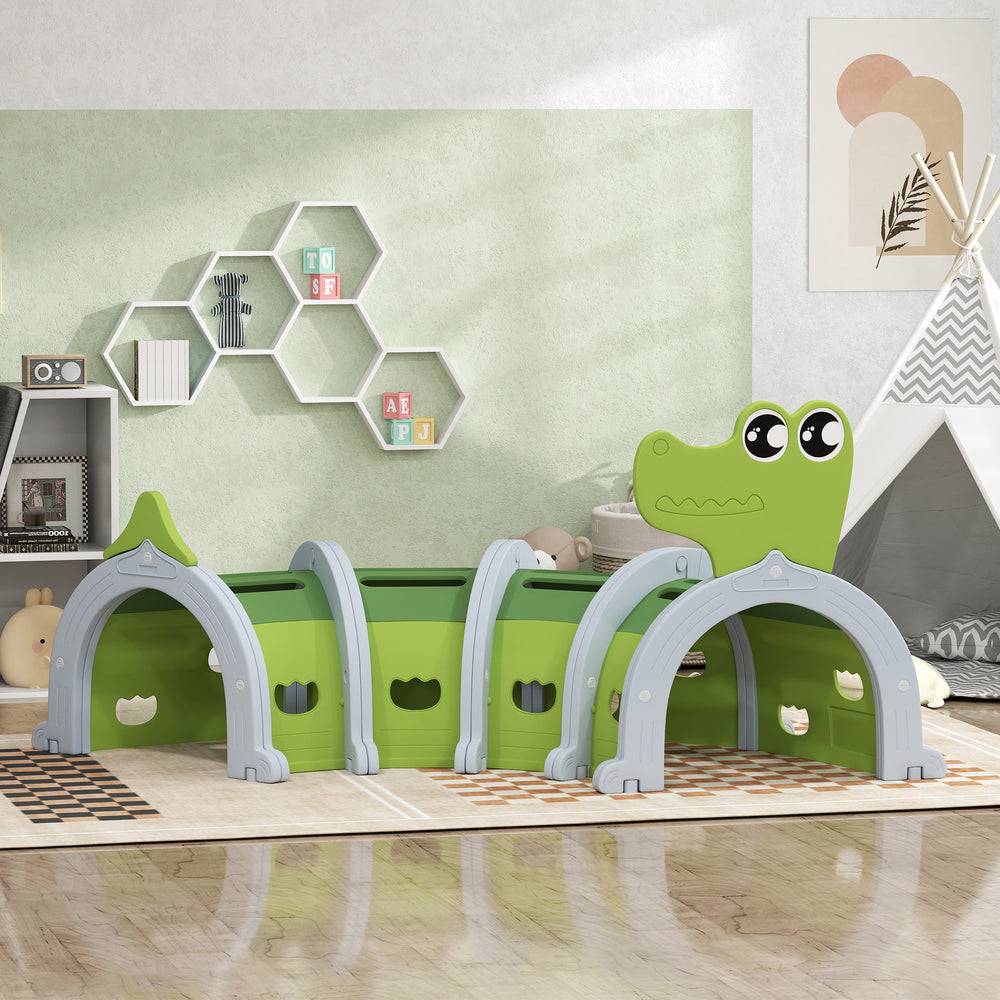Tunnel Crocodile pour enfants de 3 à 6 ans, vert