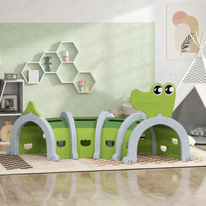 Tunnel Crocodile pour enfants de 3 à 6 ans, vert