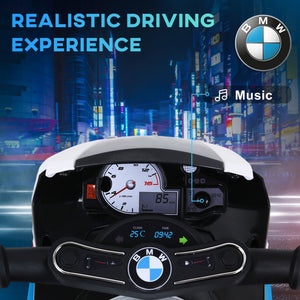 Moto pour enfants BMW 6 V avec phare, musique, cadeau pour garçons et filles - Bleu