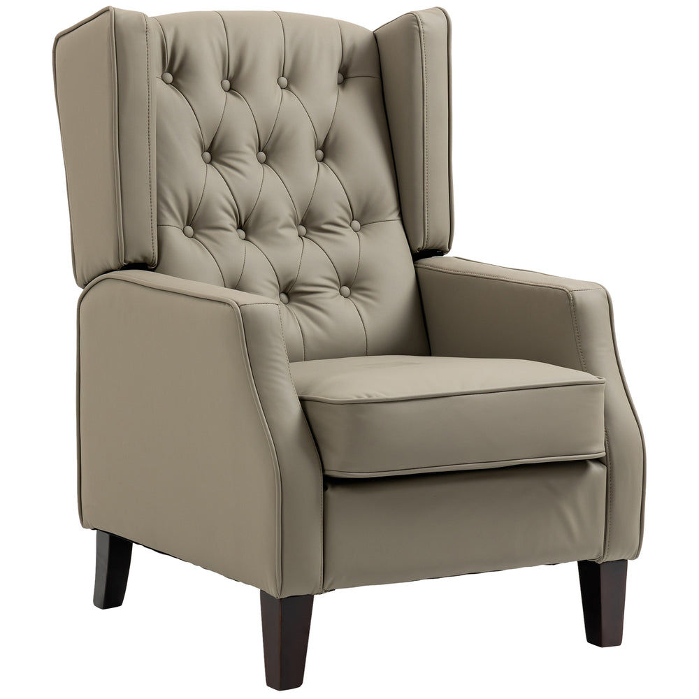 Fauteuil d'appoint moderne en similicuir avec rembourrage épais, kaki