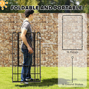 16-Panel Dog Playpen with Strap