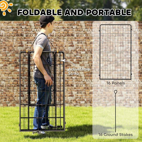16-Panel Dog Playpen with Strap