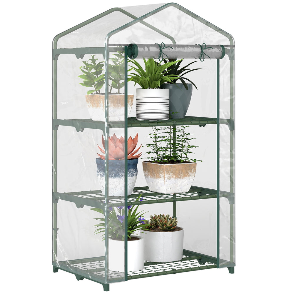 3-tier mini greenhouse with fixing clips