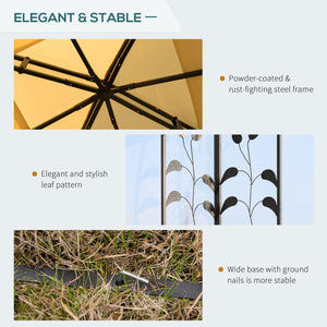 Gazebo 10'x10' en acier souple avec toit en polyester à deux niveaux et parois latérales à rideaux, beige