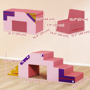 Blocs d'escalade en mousse 2 pièces avec housse amovible rose