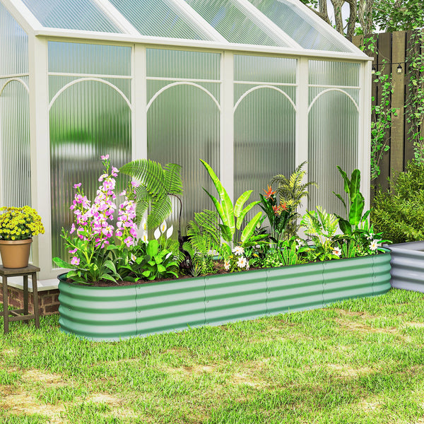 Kit de jardinière surélevée galvanisée avec bordure de sécurité, verte