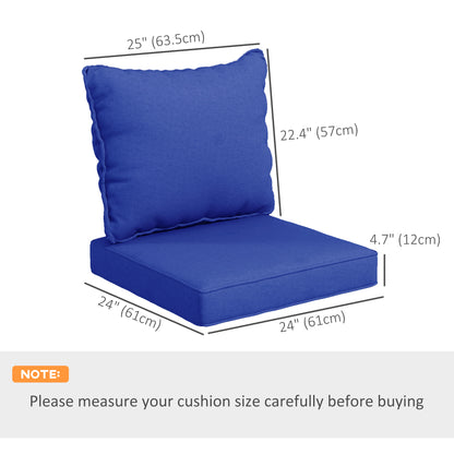 Lot de 4 coussins de rechange pour chaise de patio avec dossier, bleu marine