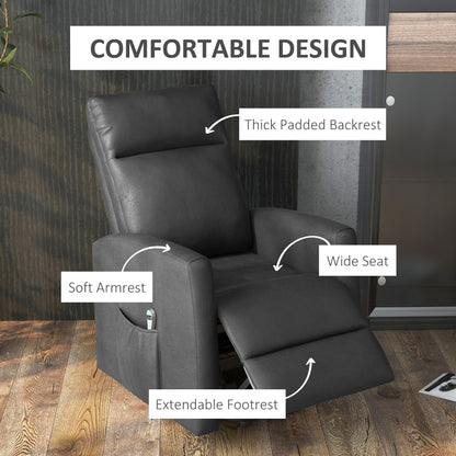 Fauteuil inclinable releveur électrique avec télécommande et poche latérale, gris