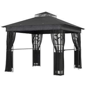 Gazebo 10' x 10' avec étagères et filet, UV30+ pour pelouse, jardin et terrasse
