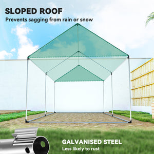 UV and wind resistant tunnel greenhouse with mesh door and windows, green