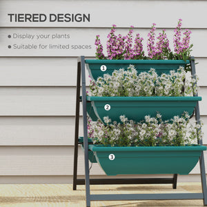 Jardinière surélevée verticale à 3 niveaux avec 5 bacs pour plantes d'extérieur