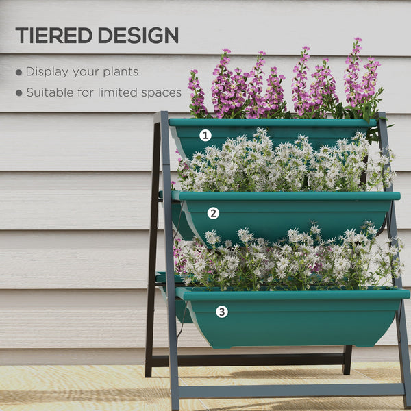 Jardinière surélevée verticale à 3 niveaux avec 5 bacs pour plantes d'extérieur