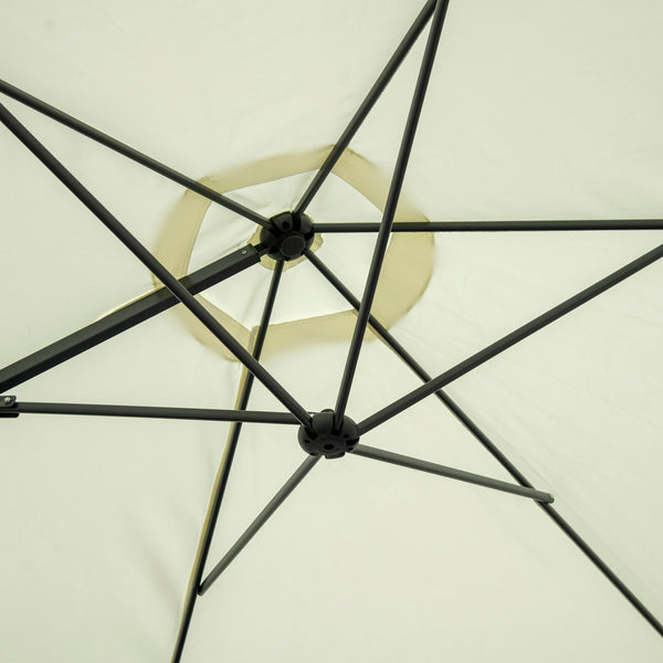 Parasol déporté de 8,5 pieds avec rotation à 360°, beige