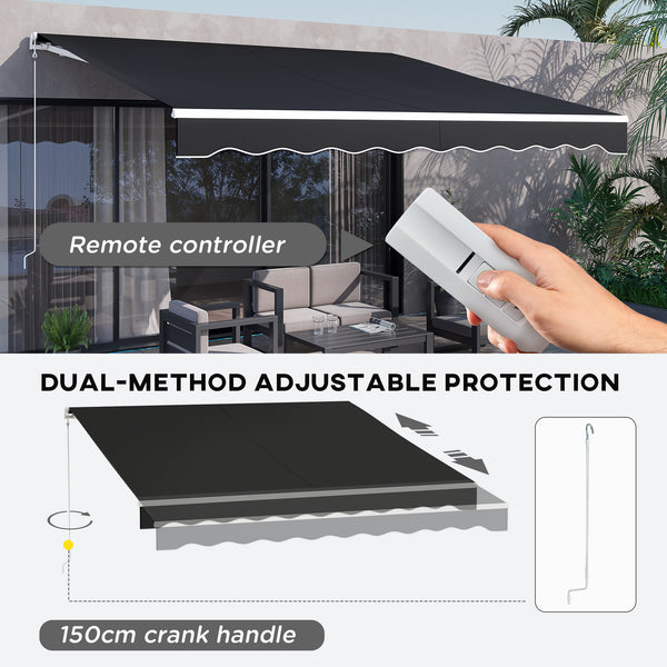 Store banne rétractable électrique 12'x10', avec télécommande, noir