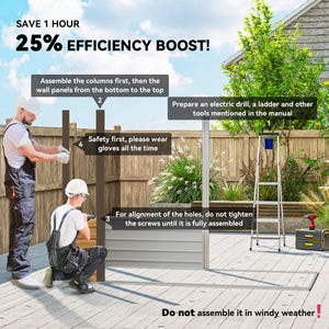 Abri de jardin galvanisé avec double porte et 2 aérations, chêne