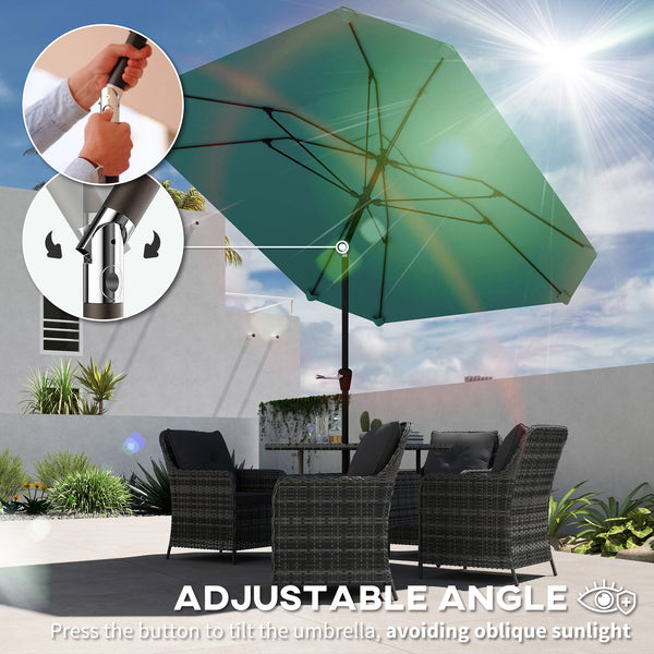 Parasol de terrasse de 7,6 pieds en aluminium, bleu ciel