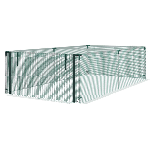 Protective plant cage with roll-up zippered door