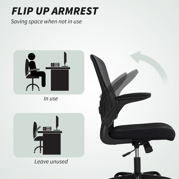Ergonomic mesh office chair with 4D lumbar support, black