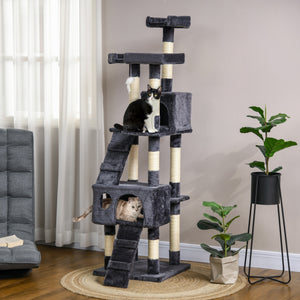 Arbre à chat à plusieurs niveaux de 172 cm, gris anthracite