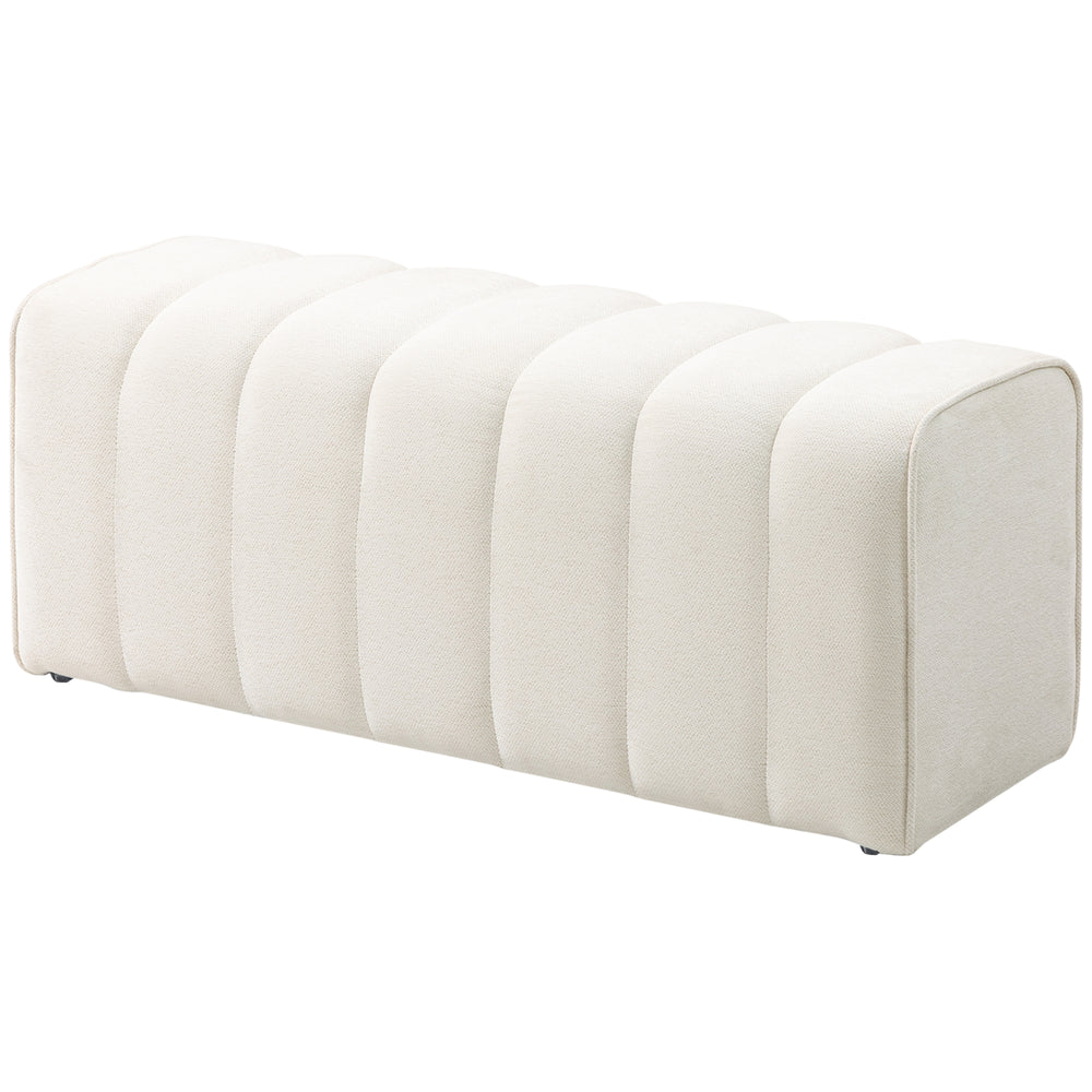 Banc de chambre rembourré, blanc crème