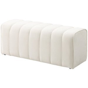 Banc de chambre rembourré, blanc crème