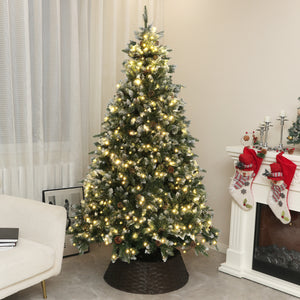 Sapin de Noël artificiel pré-éclairé de 6 pieds avec lumière LED bicolore, à charnière