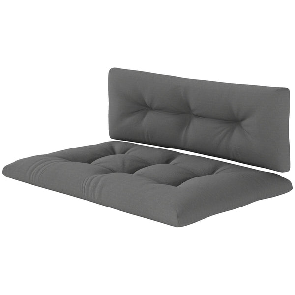 Ensemble de coussins 2 pièces pour palettes, gris anthracite