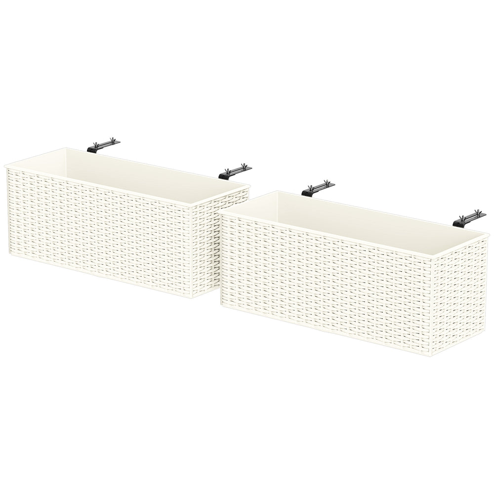 Lot de 2 pots de fleurs suspendus, blanc