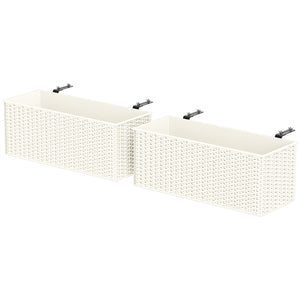 Lot de 2 pots de fleurs suspendus, blanc