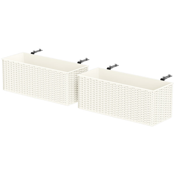 Lot de 2 pots de fleurs suspendus, blanc